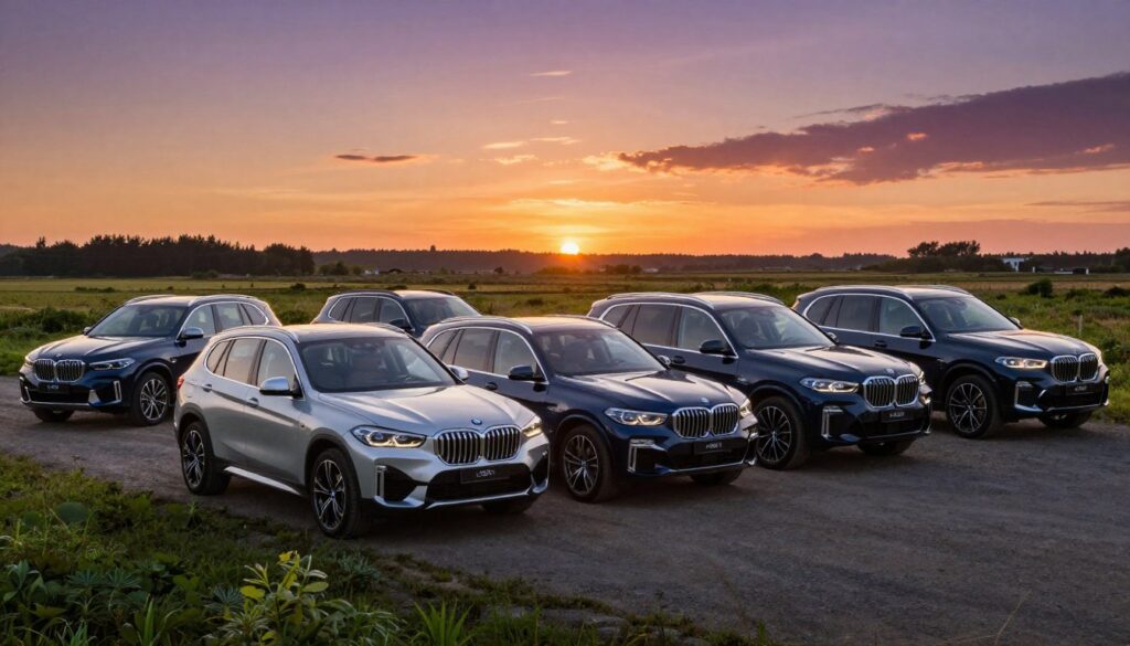 Popular BMW SUV models including the bmw x1, bmw x3, bmw x5, and bmw x7 Popular BMW SUV models including the bmw x1, bmw x3, bmw x5, and bmw x7